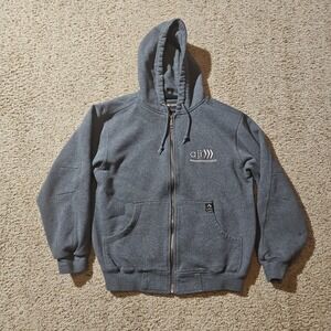 Dri Duck Crossfire Jacket Hoodie Mens Medium Heavyweight Gray Zip Some Staining